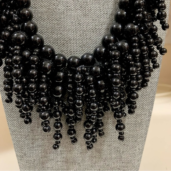 Kate Spade black glass bead statement necklace - Picture 4 of 13